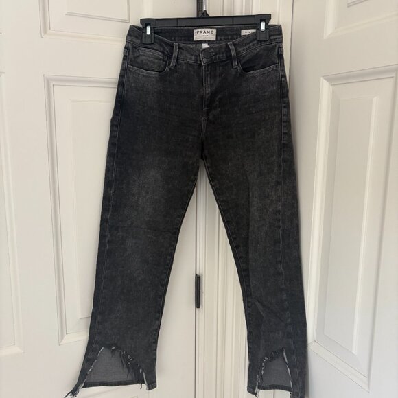 Frame Le High Straight leg Gray Acid Wash jeans - Picture 2 of 5